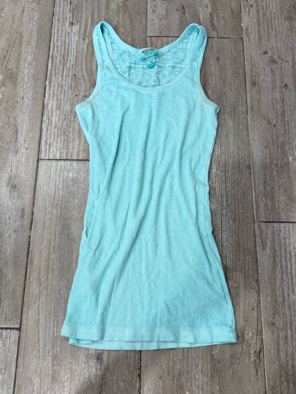 Mossimo Supply Co. Aqua Lace-Back Ribbed Tank